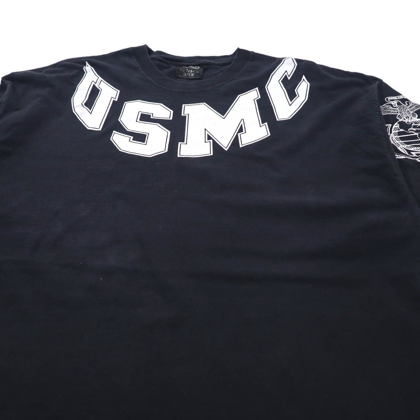 USA製 USMC プリントTシャツ XXLG ブラック コットン アメリカ海兵隊 ミリタリー OLD CORPS ビッグサイズ