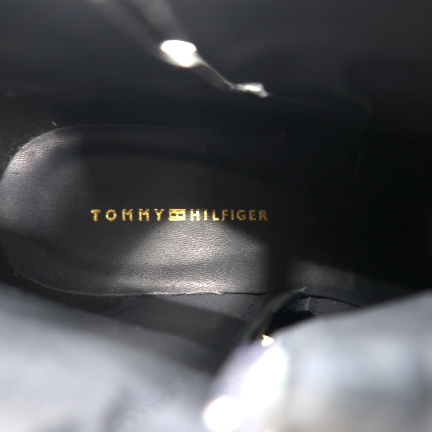 TOMMY HILFIGER ヌバックレザー ショートブーツ ブーティー 23.5cm サイドジップ ARISON F1285