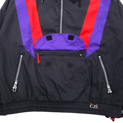 90s Vintage Anorak Parka 90年代 レイヤード アノラックパーカー XL カラーブロック ドローコード サイドジップ スリット APS CB SPORTS