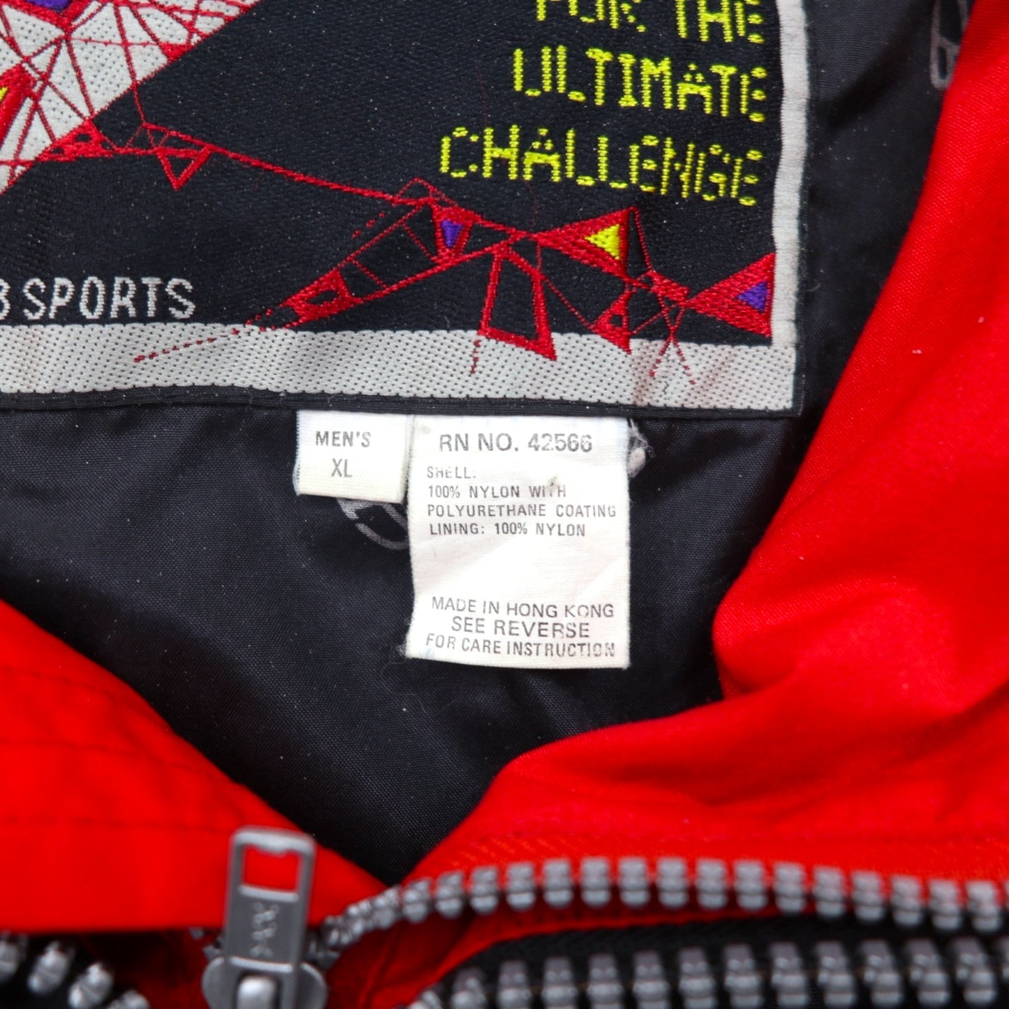 90s Vintage Anorak Parka 90年代 レイヤード アノラックパーカー XL カラーブロック ドローコード サイドジップ スリット APS CB SPORTS