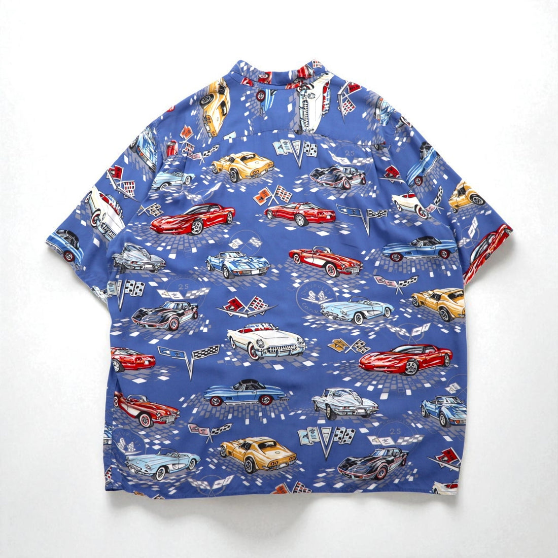 Reyn SPOONER 90s Hawaii (USA) Made AMERICAN CLASSICS Classic Car Aloha Shirt, Size 2XL, Blue Rayon, Chevrolet