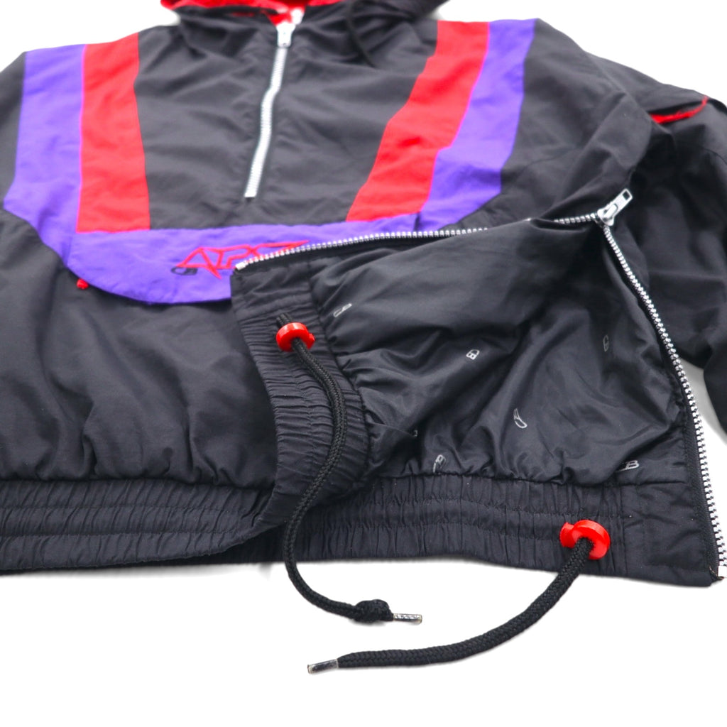90s Vintage Anorak Parka, Layered Anorak, XL, Color Block, Drawcord, Side Zipper, Slit, APS CB SPORTS