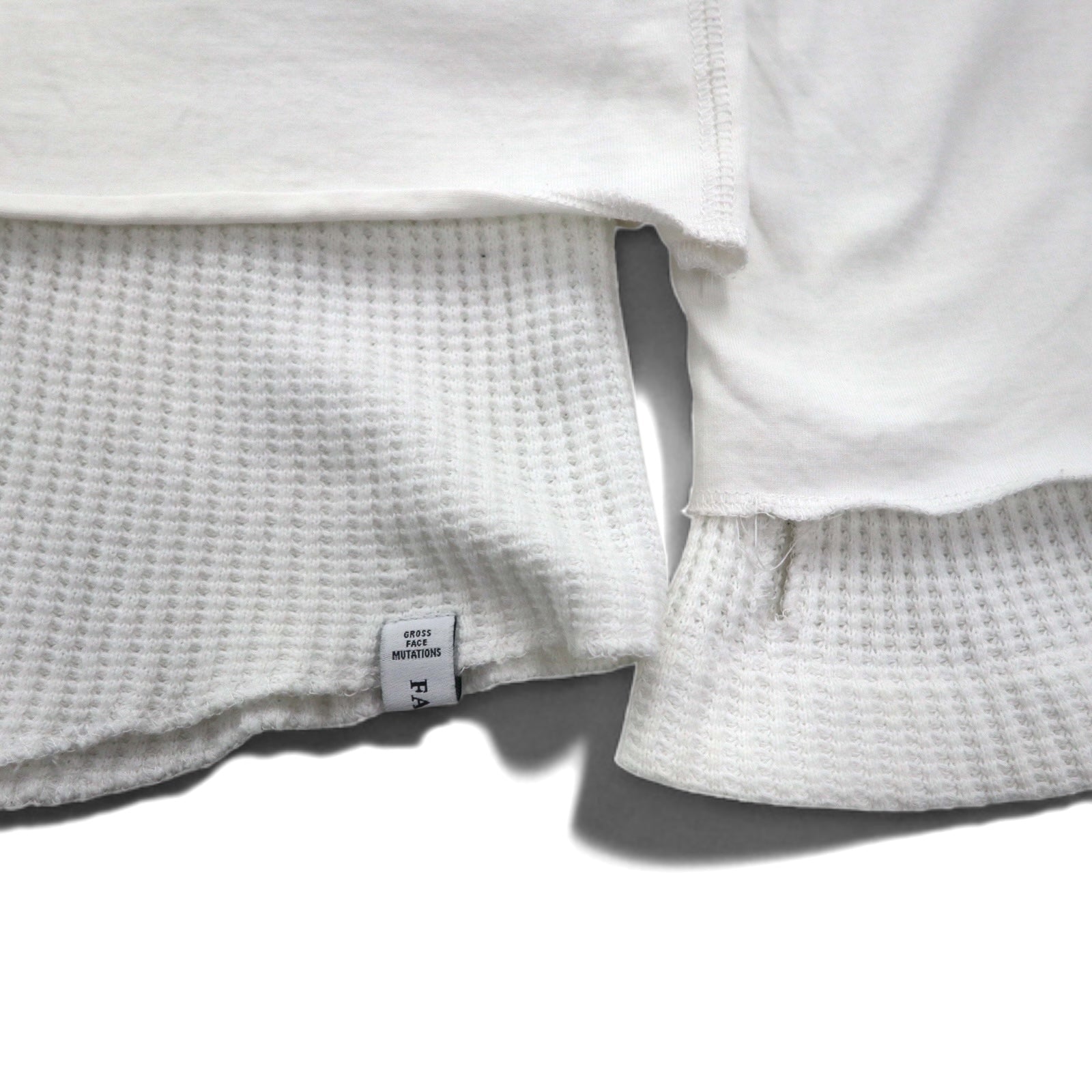 FACETASM Thermal Layered Long Sleeve T-Shirt XL White Cotton BQ-SW-U03 Made in Japan