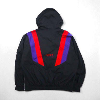 90s Vintage Anorak Parka 90年代 レイヤード アノラックパーカー XL カラーブロック ドローコード サイドジップ スリット APS CB SPORTS