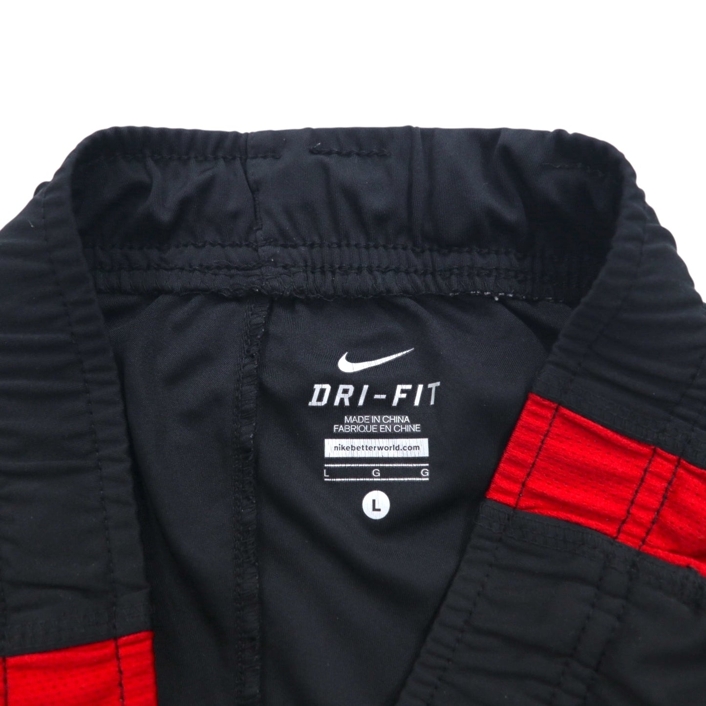 NIKE Track Pants Jersey L Black Red Sideline Swoosh DRI-FIT 425787-012