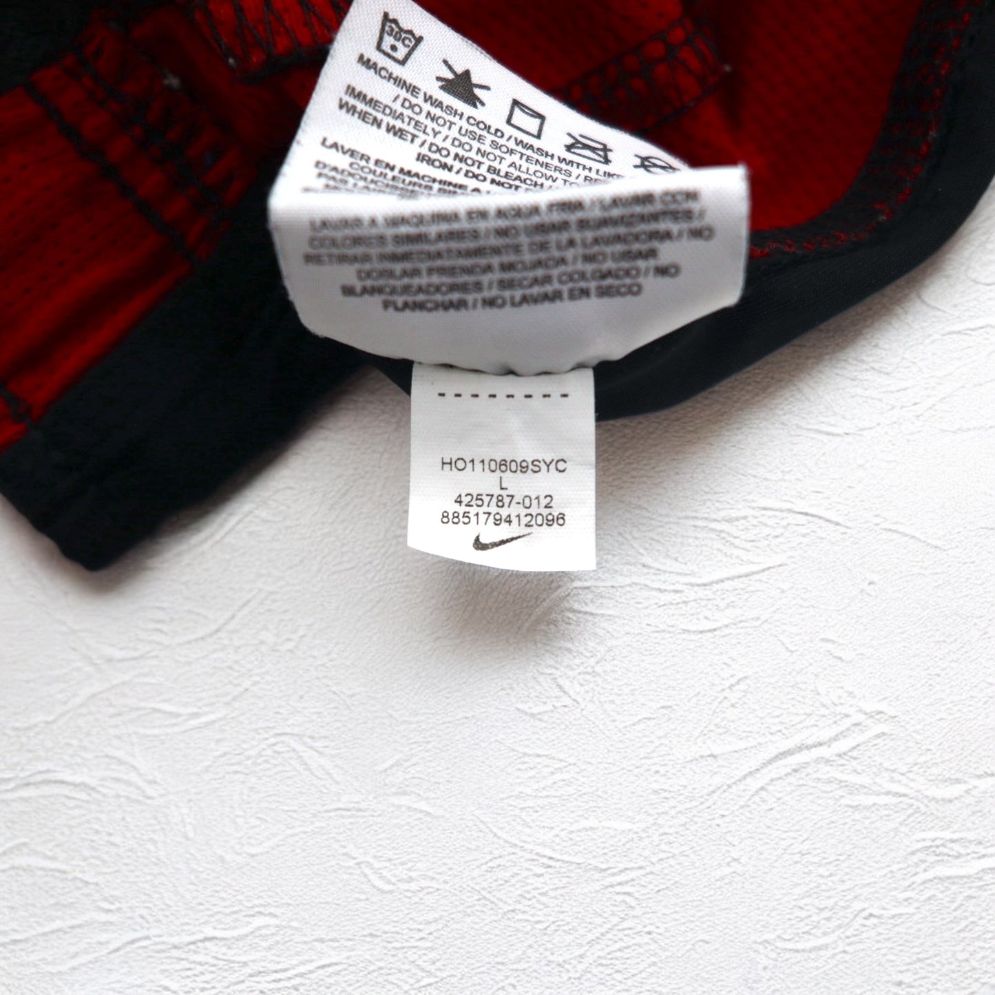 NIKE Track Pants Jersey L Black Red Sideline Swoosh DRI-FIT 425787-012