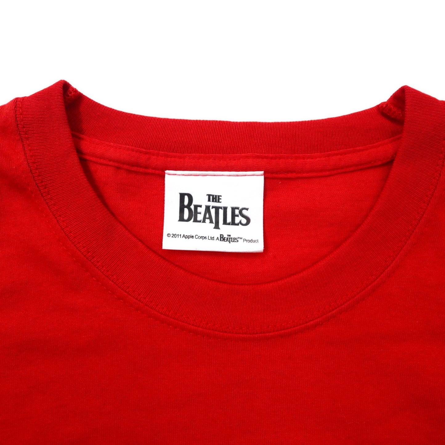THE BEATLES ビートルズ バンドTシャツ L レッド コットン LOVE ME DO 50周年 FRUIT OF THE LOOM