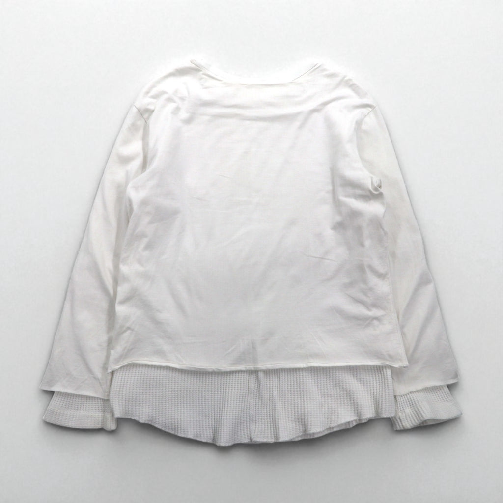 FACETASM Thermal Layered Long Sleeve T-Shirt XL White Cotton BQ-SW-U03 Made in Japan