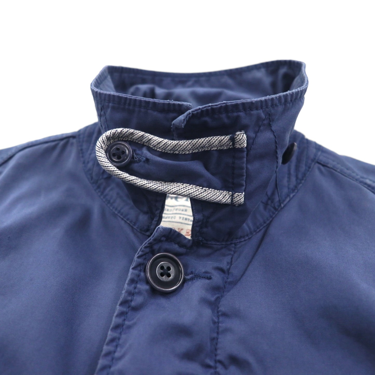 J.CREW Marine Jacket, Vintage-Finished Coverall, Size M, Chin Strap, Drawcord, Double Zip, 8504-05-3617, BROKEN IN