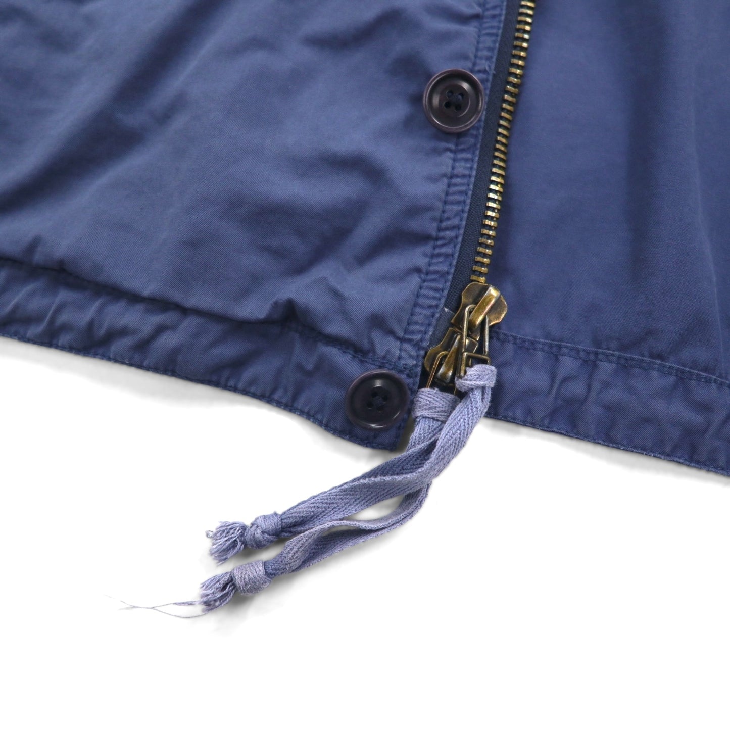 J.CREW Marine Jacket, Vintage-Finished Coverall, Size M, Chin Strap, Drawcord, Double Zip, 8504-05-3617, BROKEN IN