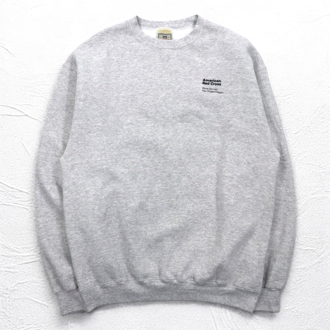 Lee 90s Ultraweight Sweatshirt, Large, Grey, Fleece Lining, US Company, American Red Cross Embroidery, Made in Mexico