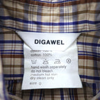 DIGAWEL Button-down Shirt S Beige Navy Cotton Made in Japan