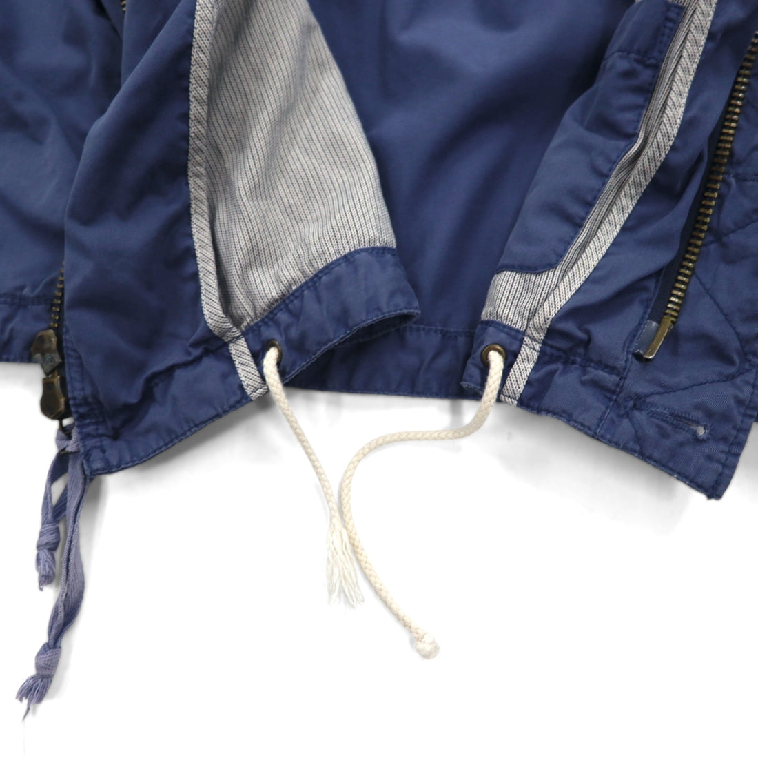J.CREW マリンジャケット ヴィンテージ加工 カバーオール M チンストラップ ドローコード ダブルジップ 8504-05-3617 BROKEN IN