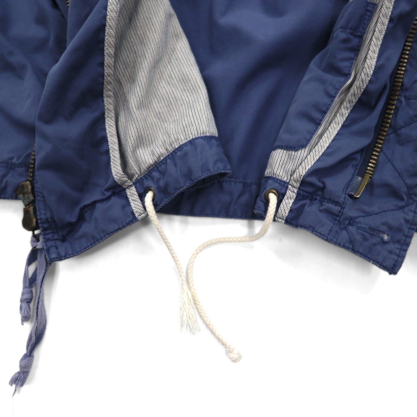 J.CREW Marine Jacket, Vintage-Finished Coverall, Size M, Chin Strap, Drawcord, Double Zip, 8504-05-3617, BROKEN IN