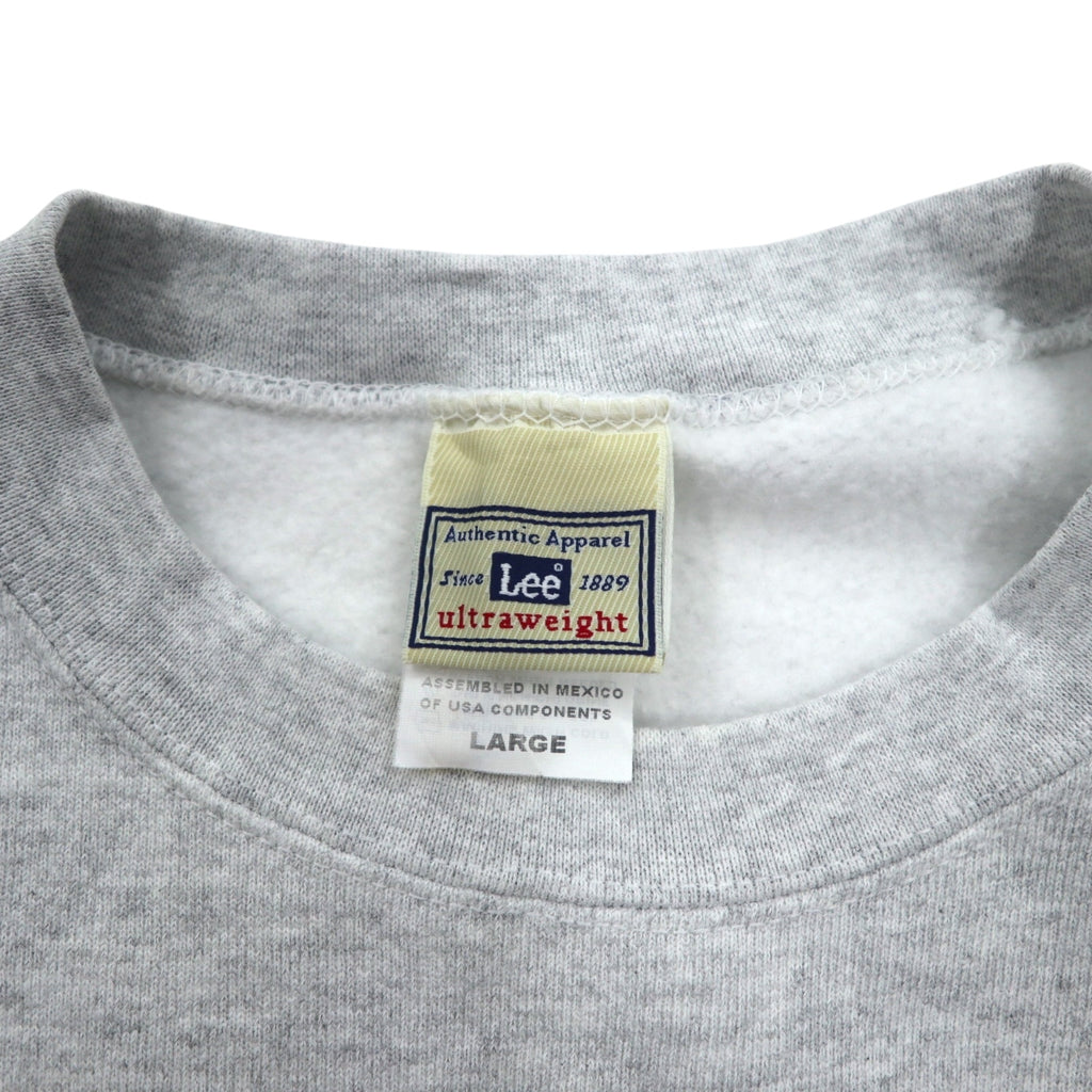 Lee 90s Ultraweight Sweatshirt, Large, Grey, Fleece Lining, US Company, American Red Cross Embroidery, Made in Mexico