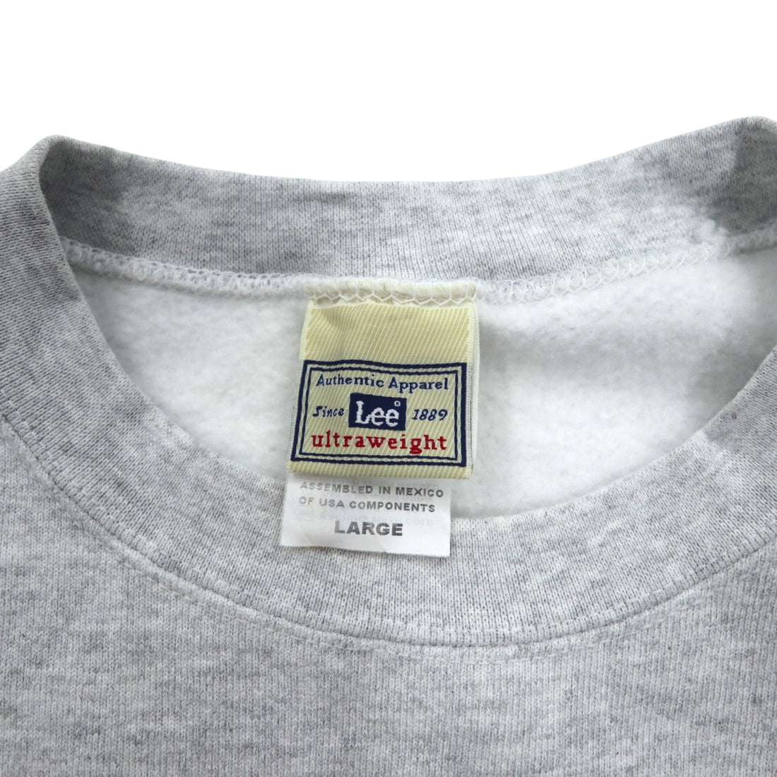 Lee 90s Ultraweight Sweatshirt, Large, Grey, Fleece Lining, US Company, American Red Cross Embroidery, Made in Mexico