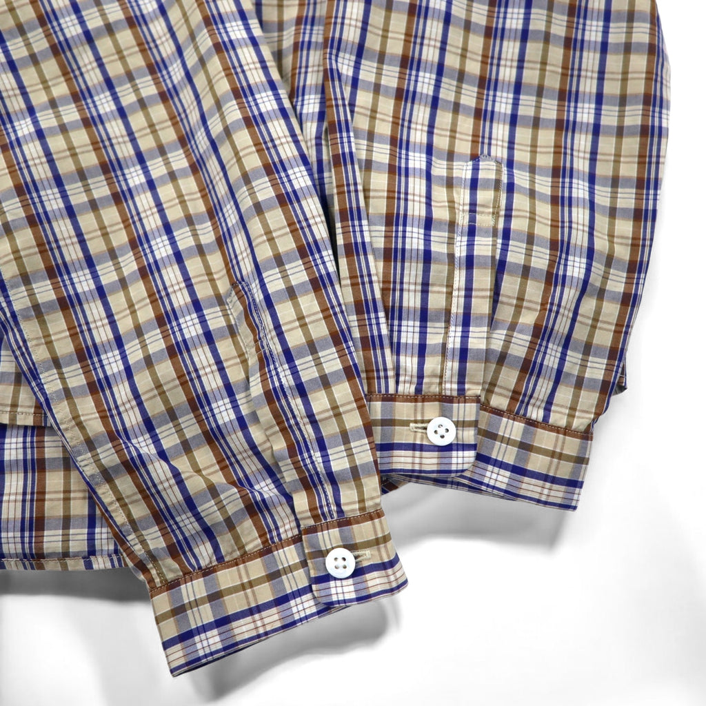 DIGAWEL Button-down Shirt S Beige Navy Cotton Made in Japan