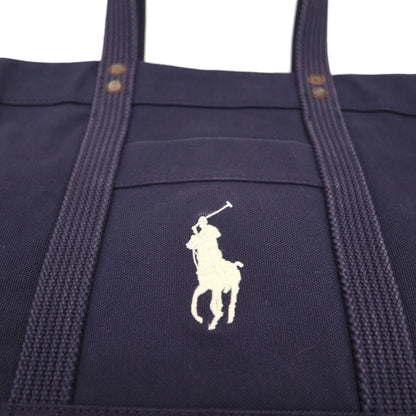 Polo Ralph Lauren トートバッグ ネイビー コットン キャンバス ポニー刺繍