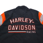 HARLEY DAVIDSON RACING 半袖 レーシングシャツ XL ブラック コットン ダブルポケット バックロゴ刺繍