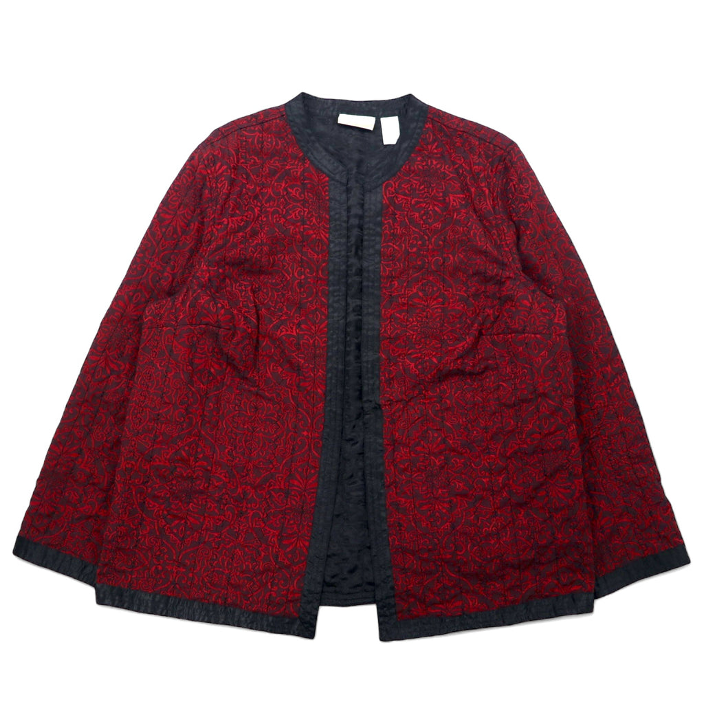 日本然リトテ-古着オンライン-alfred dunner 総柄ジャケット L ボルドー コットン ポリエステル 花柄-alfred dunner patterned jacket L bordeaux cotton polyester floral pattern