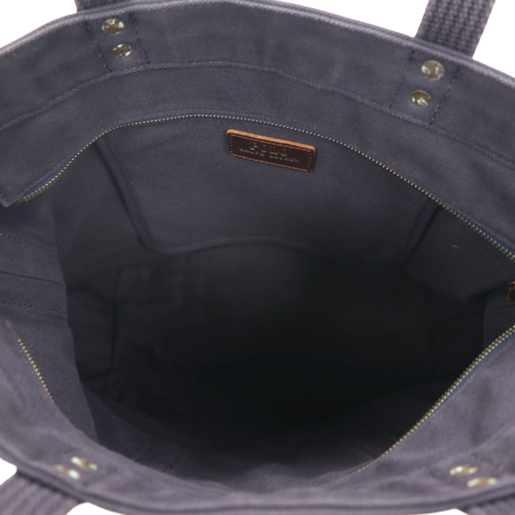 Polo Ralph Lauren tote bag in navy cotton and canvas with embroidered pony.