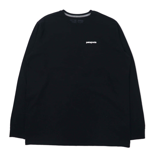 patagonia ロングスリーブ Tシャツ ロンT XL ブラック コットン REGULAR FIT バックロゴプリント Responsibili Tee 38518 メキシコ製