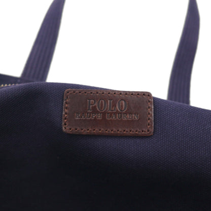 Polo Ralph Lauren トートバッグ ネイビー コットン キャンバス ポニー刺繍