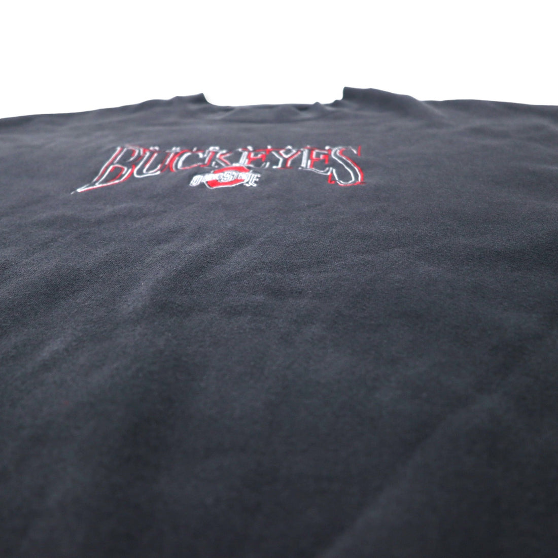 B WEAR USA Made 90s College Embroidered Sweatshirt XXL Black Cotton OHIO STATE BUCKEYES Big Size