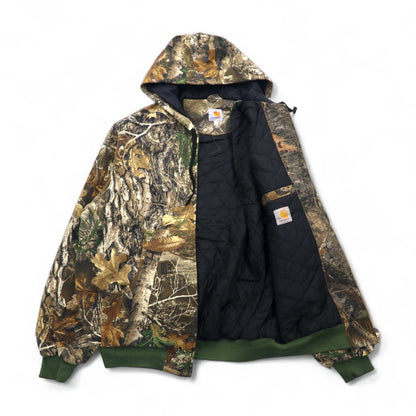 carhartt リメイク 再構築 リアルツリーカモ アクティブジャケット パーカー L カーキ コットン