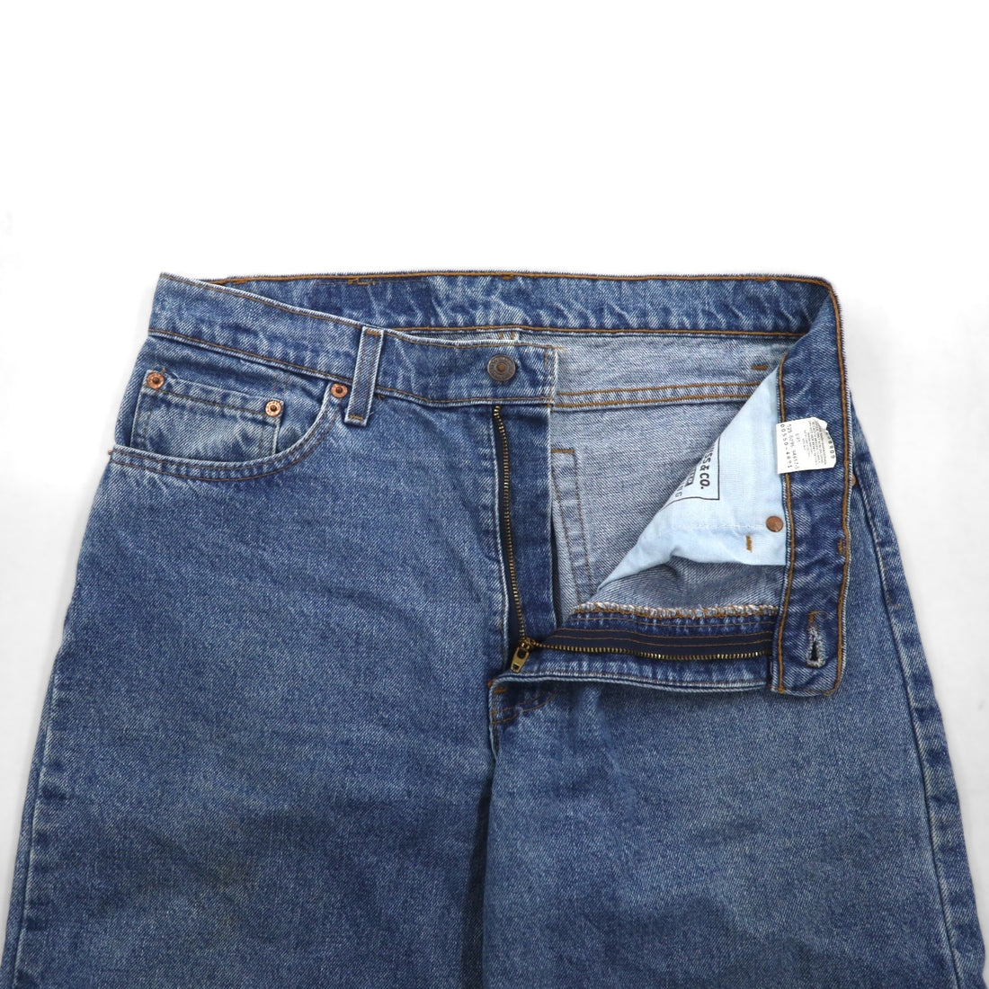 Levi's 90s Made in USA 550 Baggy Relaxed Fit Tapered Denim Jeans, Size L, Indigo, 550 Relaxed Fit Tapered Leg, 00550-4891