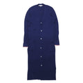 TOMMY HILFIGER ロングカーディガン リネン ニット M ネイビー レーヨン リブ編み
