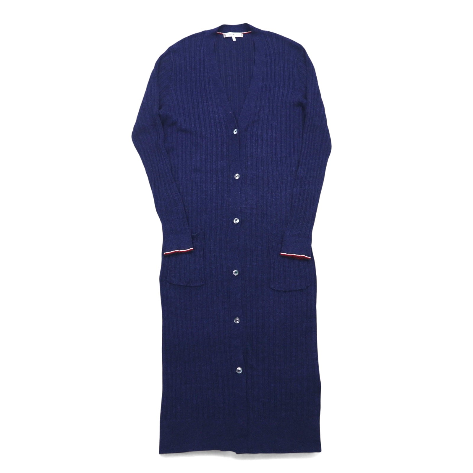 FABIANA FILIPPIネイビー リブ編み ロングカーディガン FABIANA