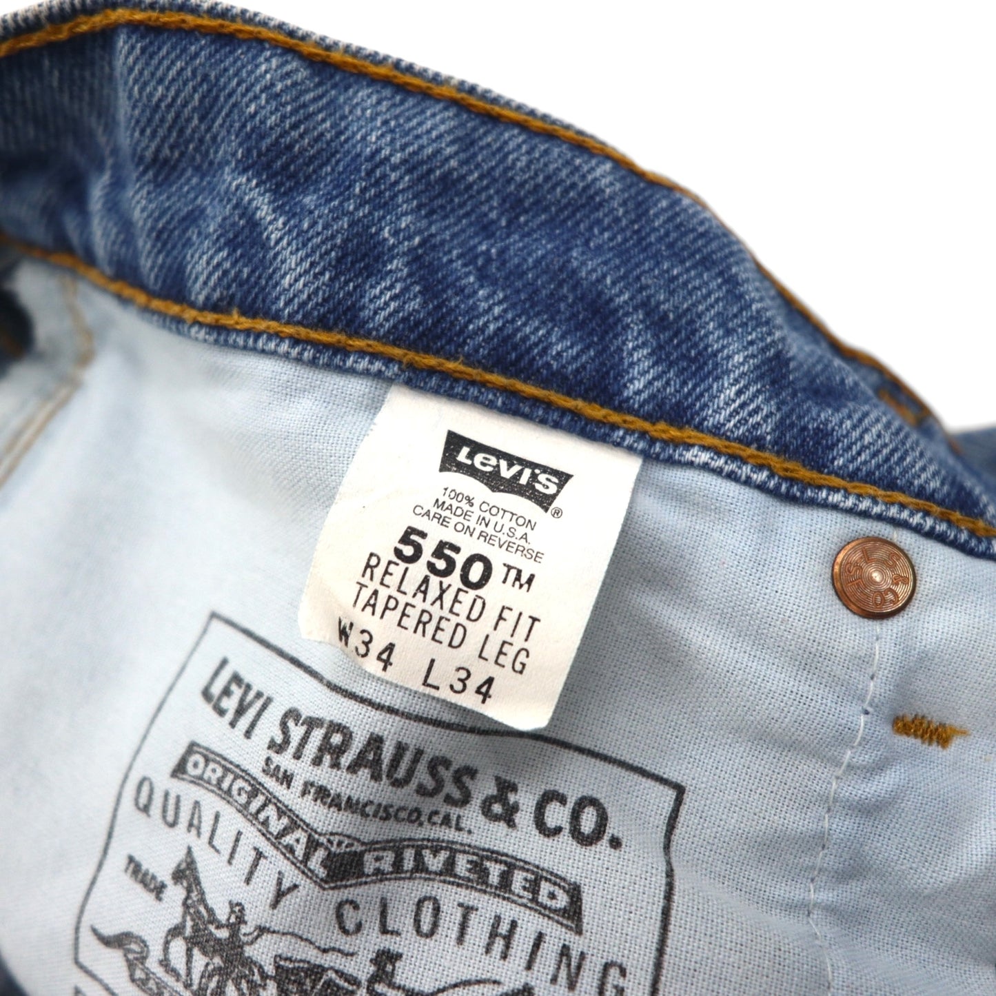 Levi's 90年代 USA製 550 バギー リラックスフィット テーパード デニムパンツ ジーンズ L インディゴ 550 RELAXED FIT TAPERED LEG 00550-4891