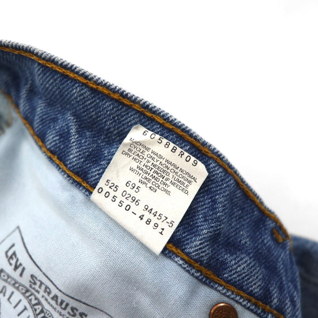 Levi's 90s Made in USA 550 Baggy Relaxed Fit Tapered Denim Jeans, Size L, Indigo, 550 Relaxed Fit Tapered Leg, 00550-4891