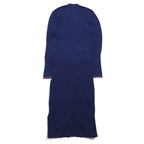 TOMMY HILFIGER ロングカーディガン リネン ニット M ネイビー レーヨン リブ編み