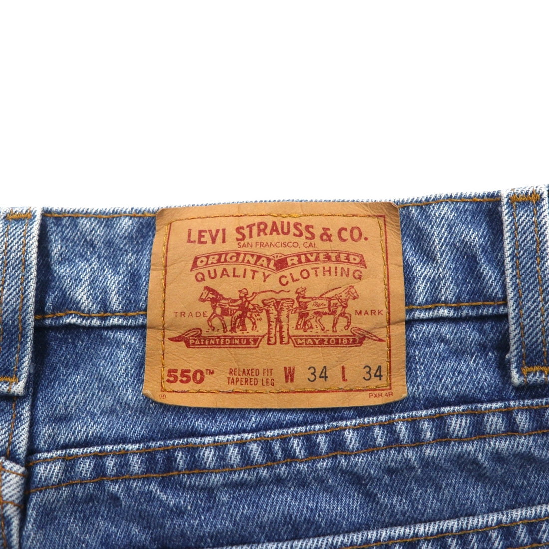 Levi's 90s Made in USA 550 Baggy Relaxed Fit Tapered Denim Jeans, Size L, Indigo, 550 Relaxed Fit Tapered Leg, 00550-4891