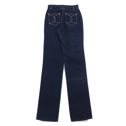 Lee 70年代 USA製 ハイウエスト センタープレス デニムパンツ S インディゴ ブルー 42TALON ユニオンチケット 303-1949