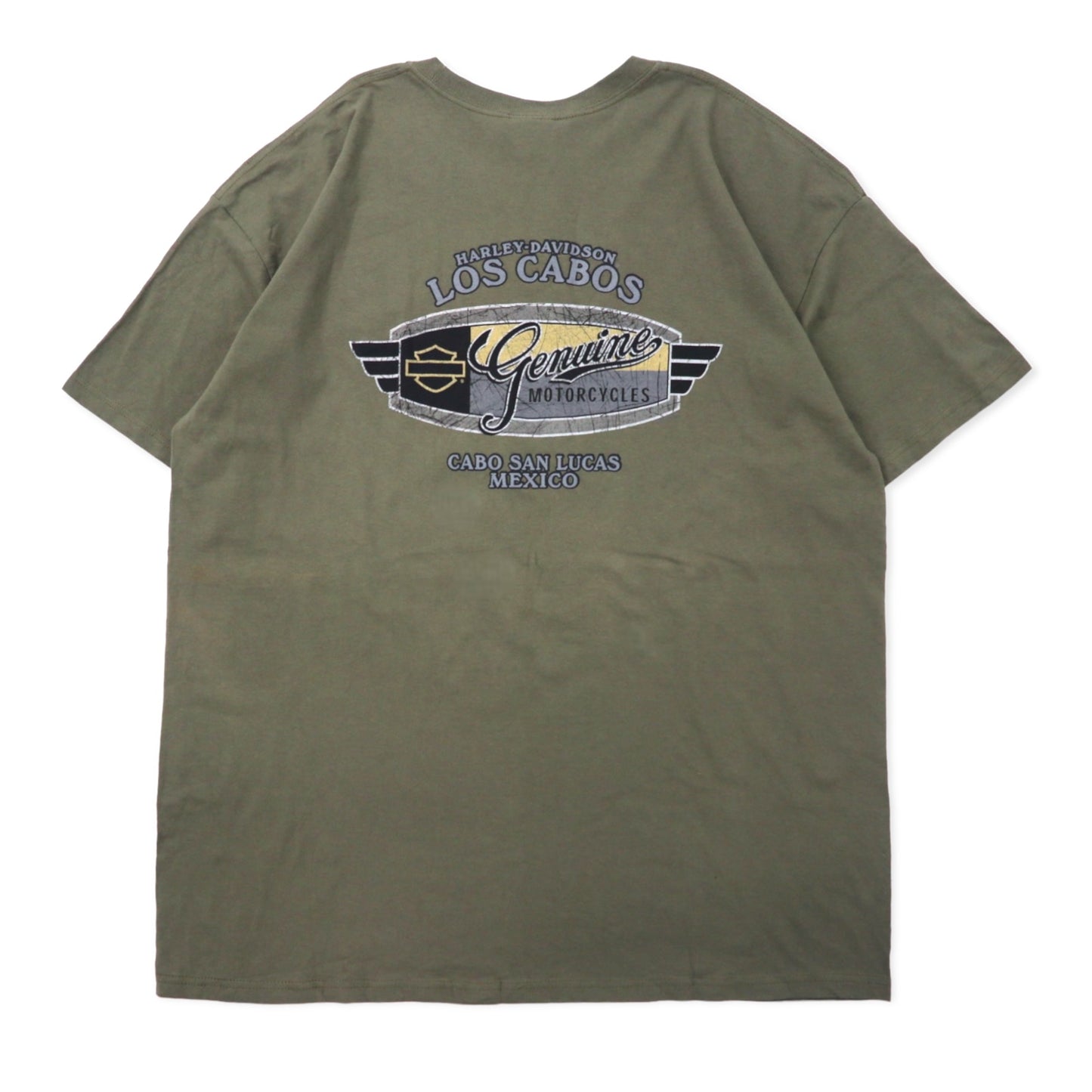 HARLEY DAVIDSON 両面プリント Tシャツ 3XL カーキ コットン CLASSIC RIDE ビッグサイズ ホンジュラス製 未使用