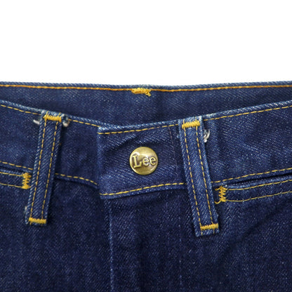 Lee 70年代 USA製 ハイウエスト センタープレス デニムパンツ S インディゴ ブルー 42TALON ユニオンチケット 303-1949