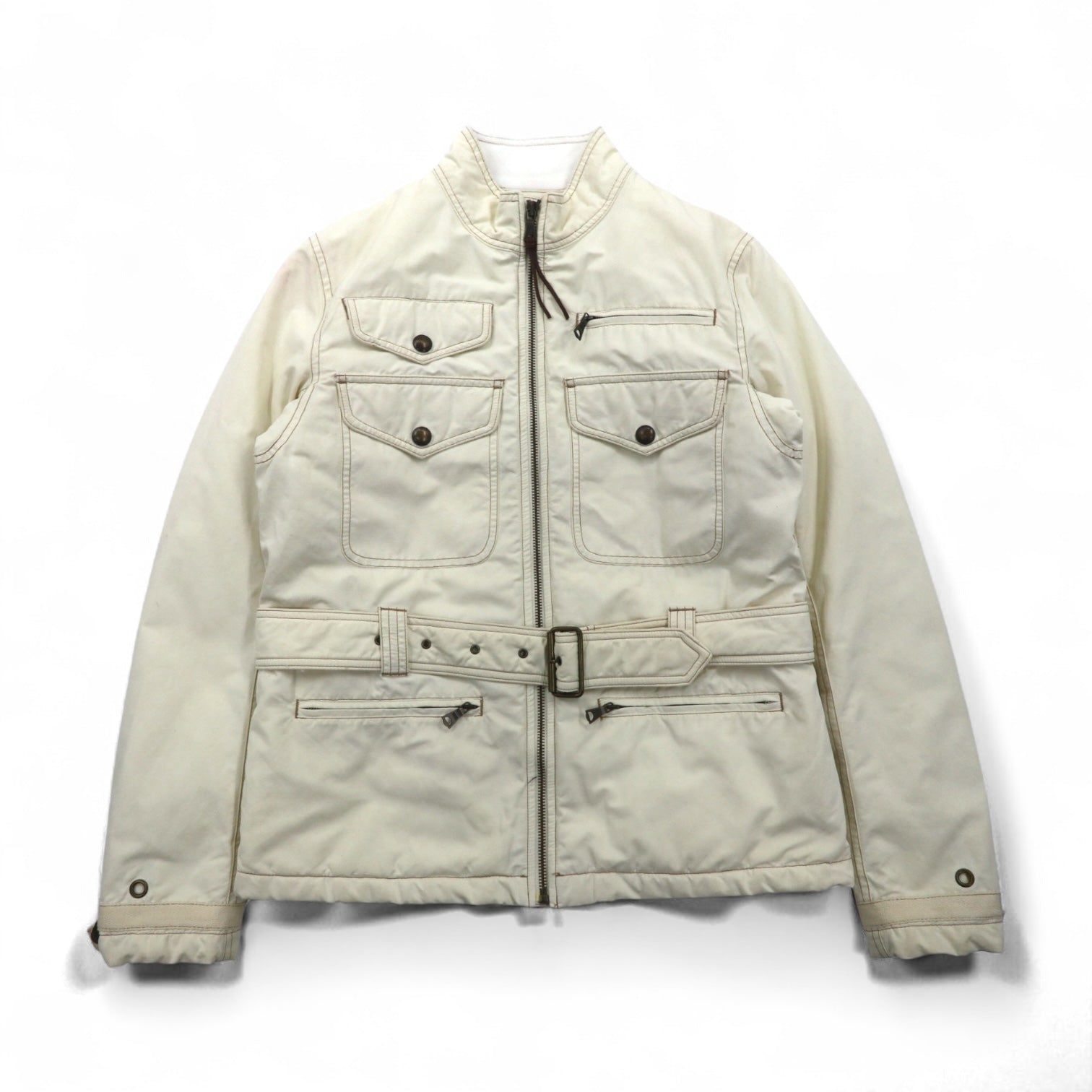 Ralph Lauren 90s Motorcycle Jacket, Size M, White, Nylon with PRIMALOFT Padding