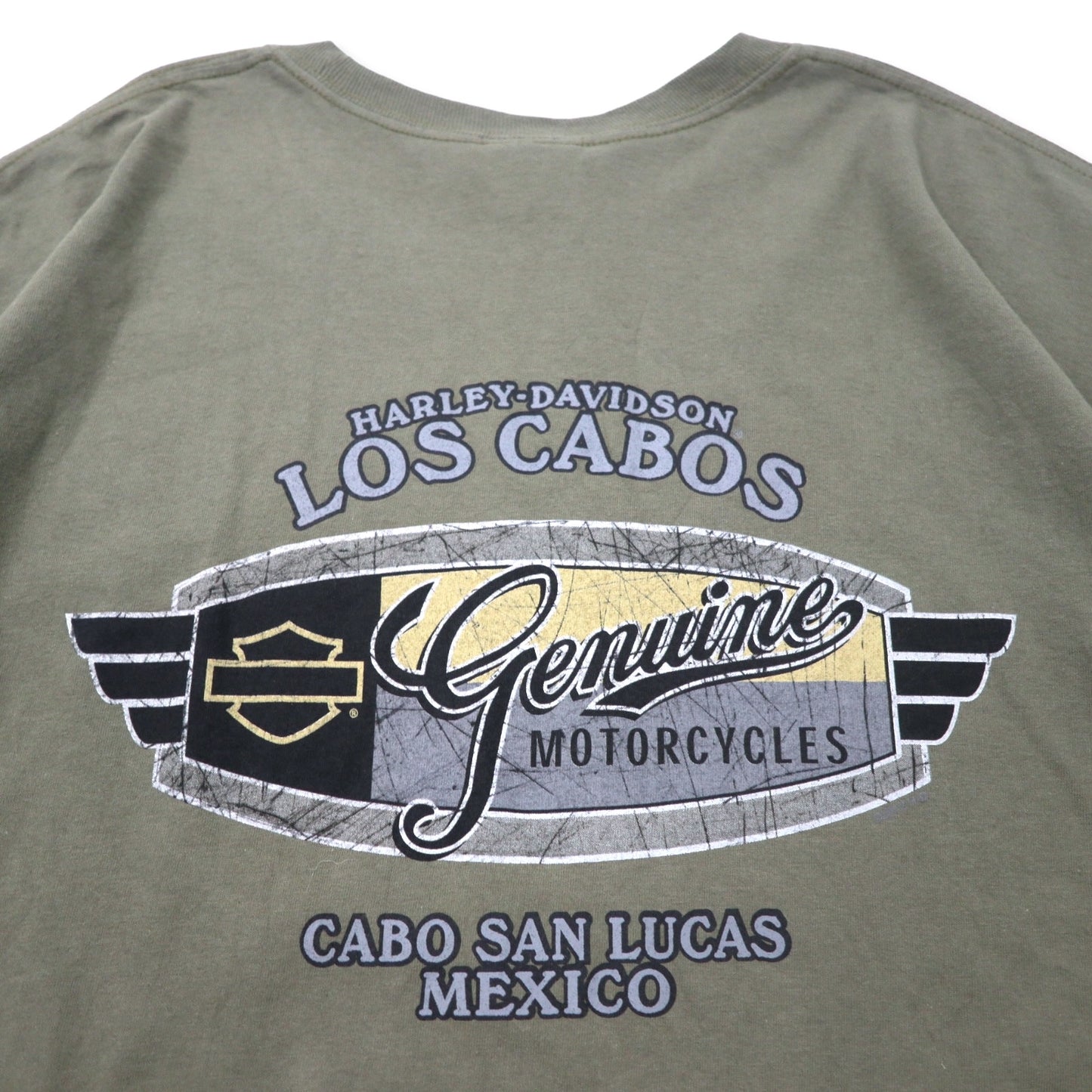 HARLEY DAVIDSON 両面プリント Tシャツ 3XL カーキ コットン CLASSIC RIDE ビッグサイズ ホンジュラス製 未使用