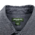 Eddie Bauer Chamois Cloth Flannel Work Shirt, Size L, Gray, Cotton, Double Pocket