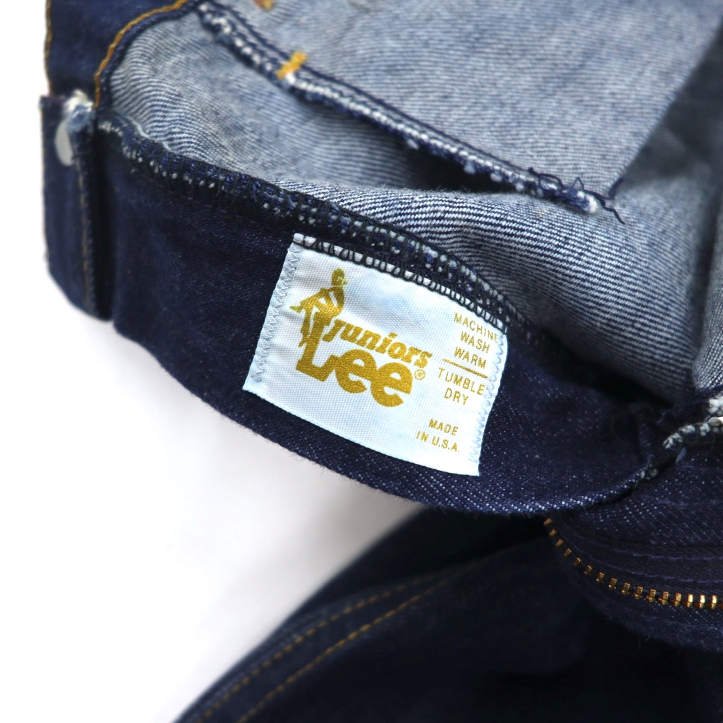 Lee 70年代 USA製 ハイウエスト センタープレス デニムパンツ S インディゴ ブルー 42TALON ユニオンチケット 303-1949