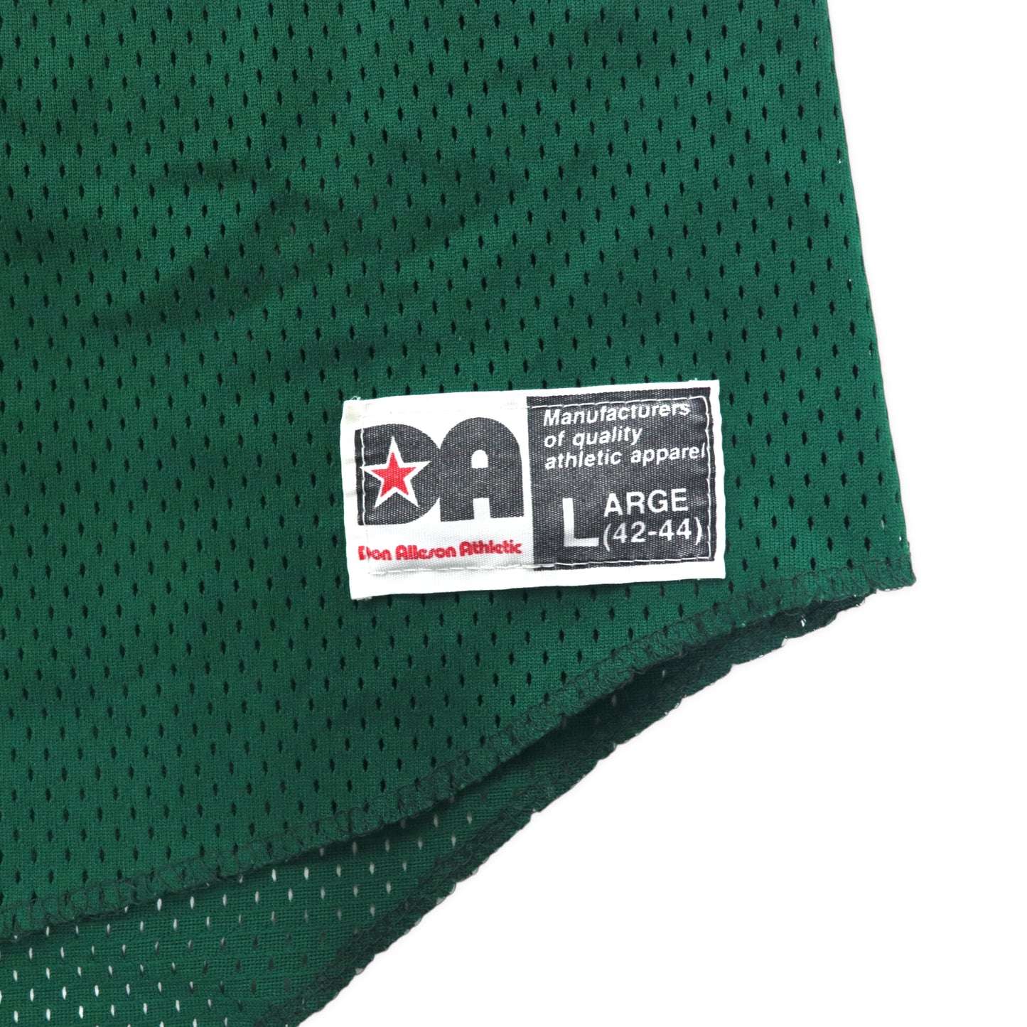 USA製 Don Alleson Athletic ベースボールシャツ ゲームシャツ L グリーン ポリエステル メッシュ ナンバリング
