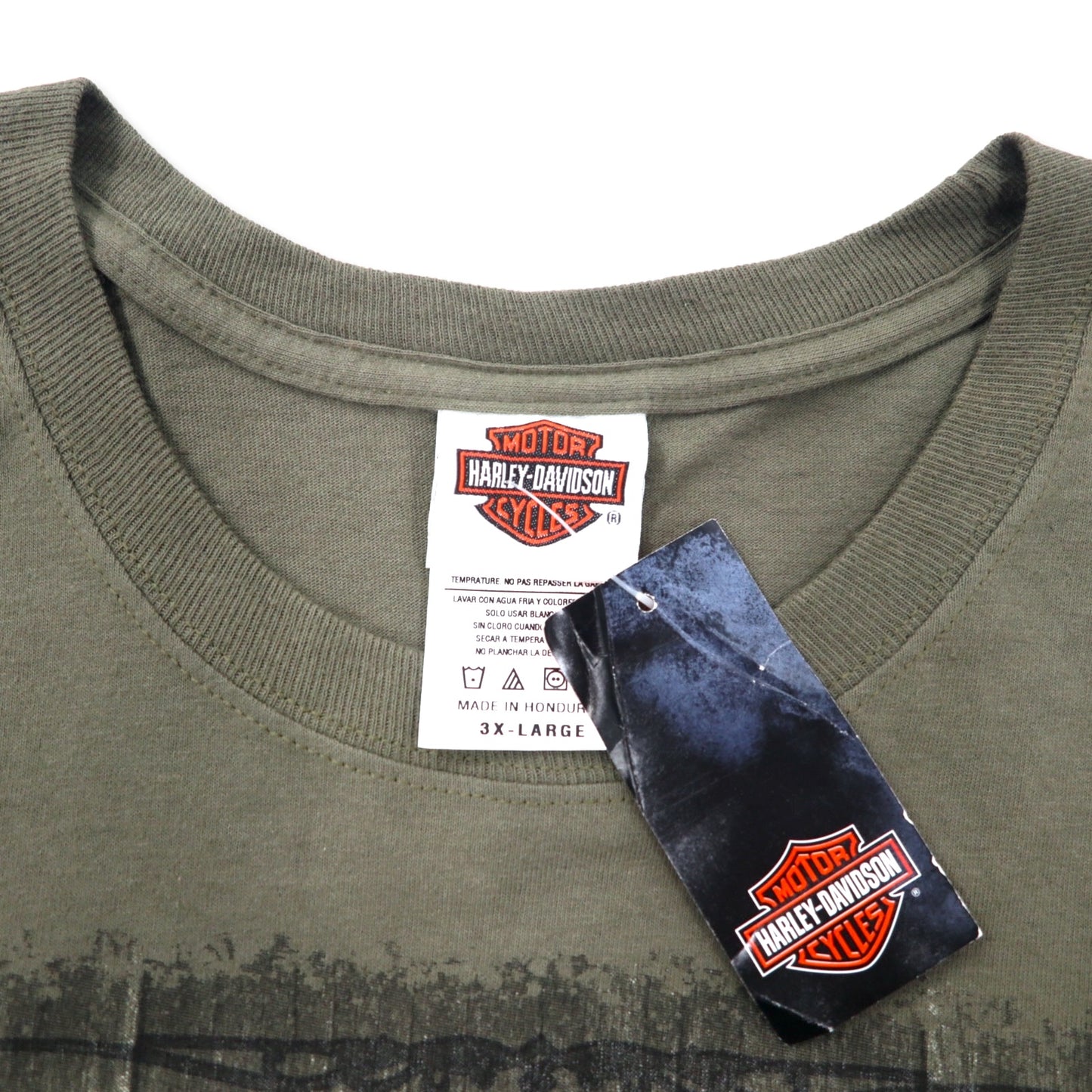 HARLEY DAVIDSON 両面プリント Tシャツ 3XL カーキ コットン CLASSIC RIDE ビッグサイズ ホンジュラス製 未使用