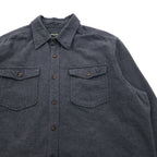 Eddie Bauer Chamois Cloth Flannel Work Shirt, Size L, Gray, Cotton, Double Pocket