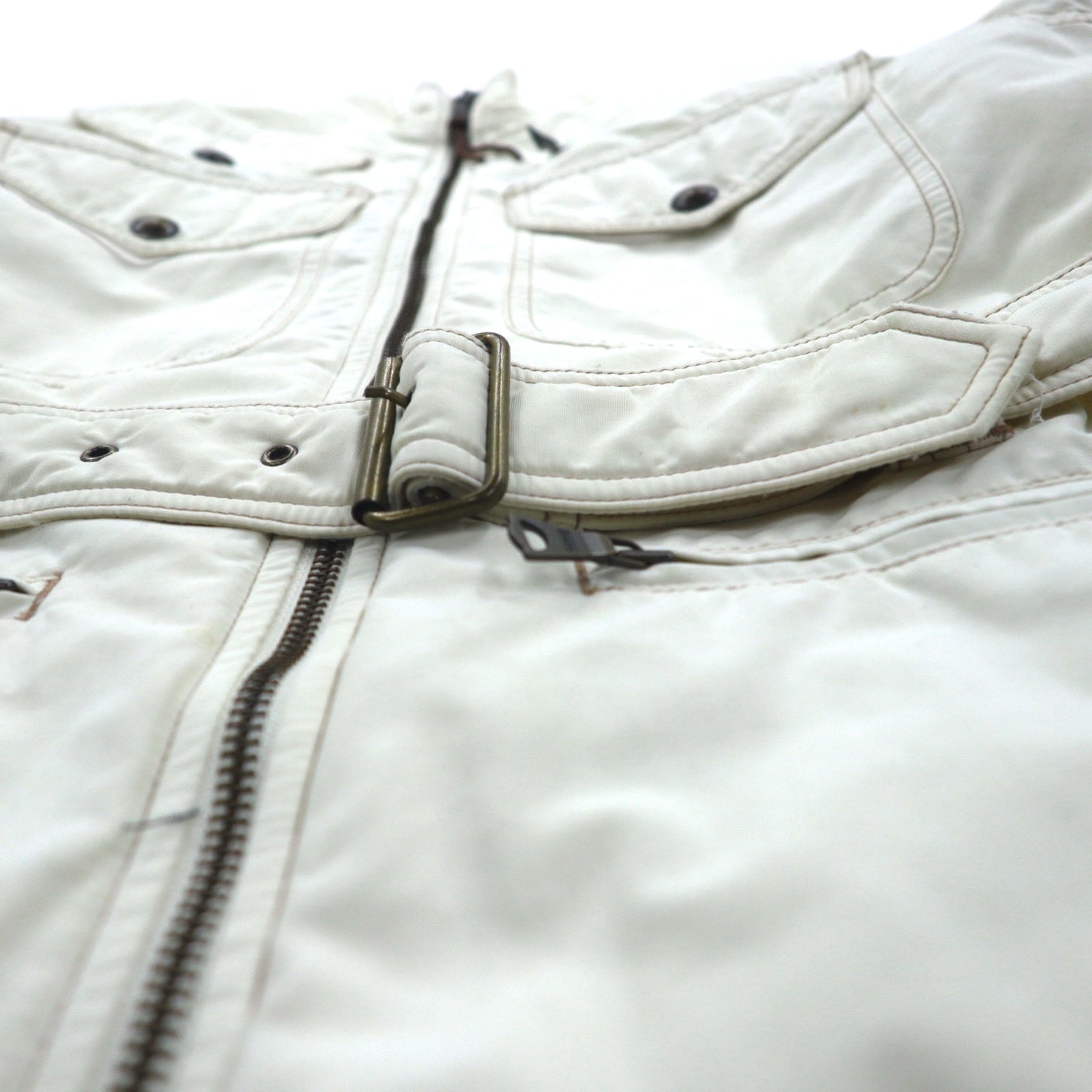 Ralph Lauren 90s Motorcycle Jacket, Size M, White, Nylon with PRIMALOFT Padding