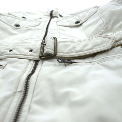 Ralph Lauren 90s Motorcycle Jacket, Size M, White, Nylon with PRIMALOFT Padding