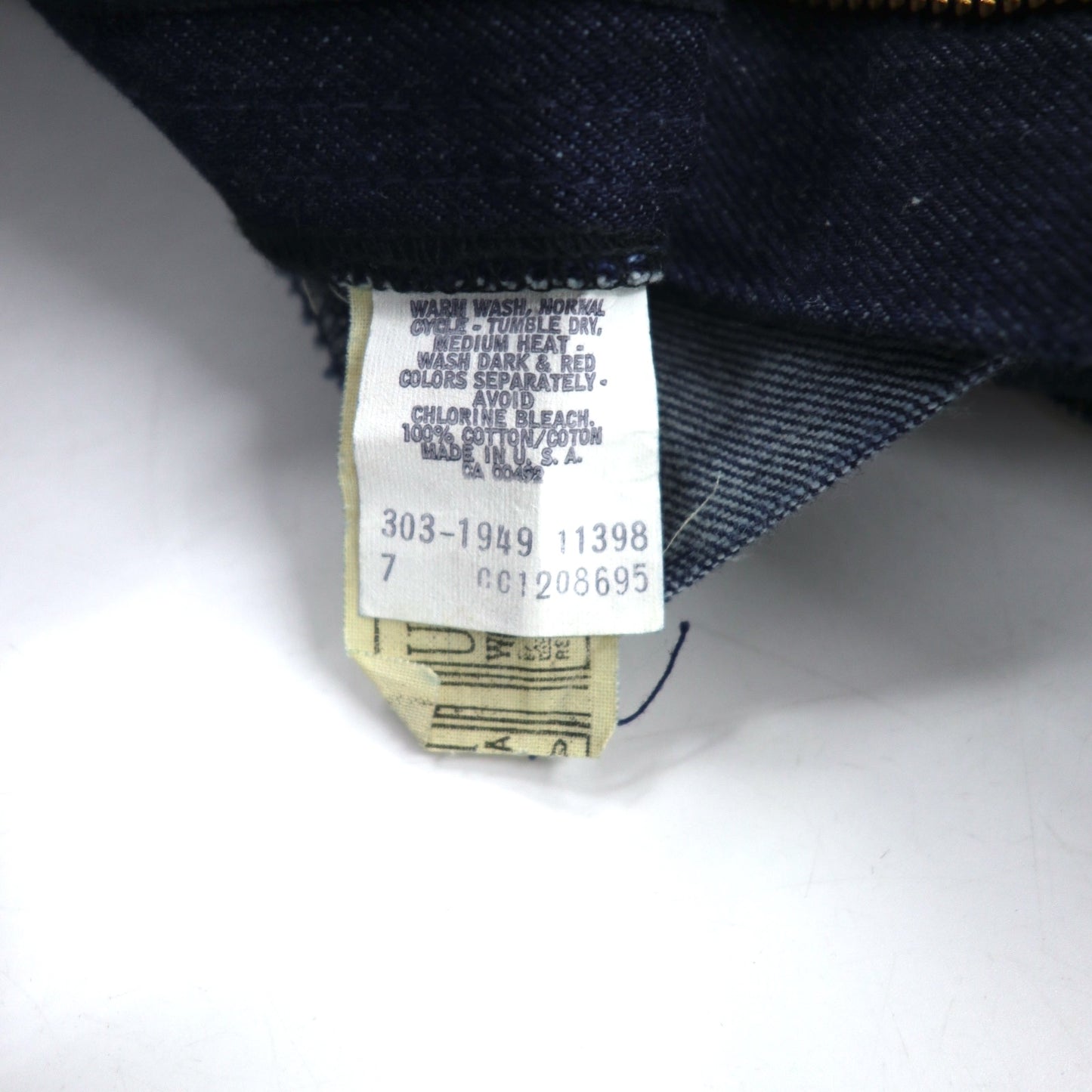 Lee 70年代 USA製 ハイウエスト センタープレス デニムパンツ S インディゴ ブルー 42TALON ユニオンチケット 303-1949