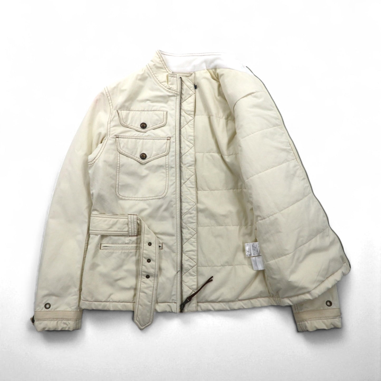 Ralph Lauren 90s Motorcycle Jacket, Size M, White, Nylon with PRIMALOFT Padding